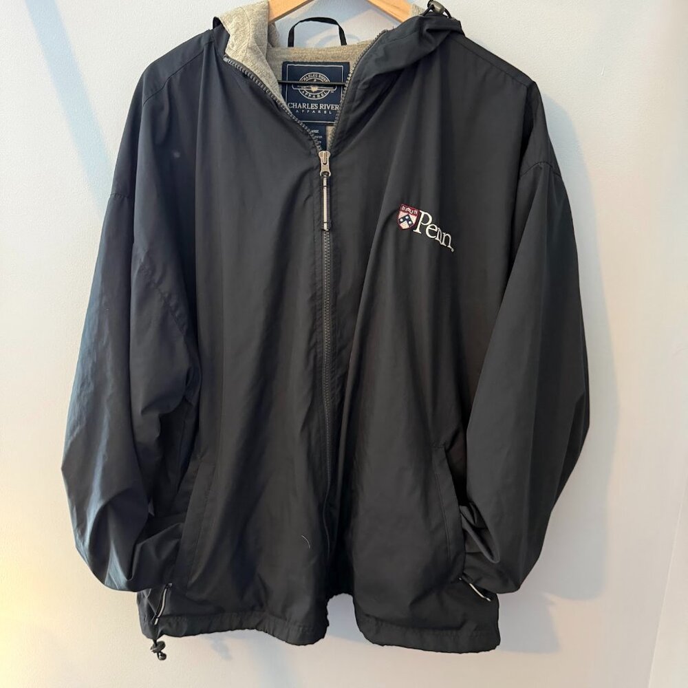 University of Pennsylvania Quakers Navy Blue Hooded Jacket – Size Large
